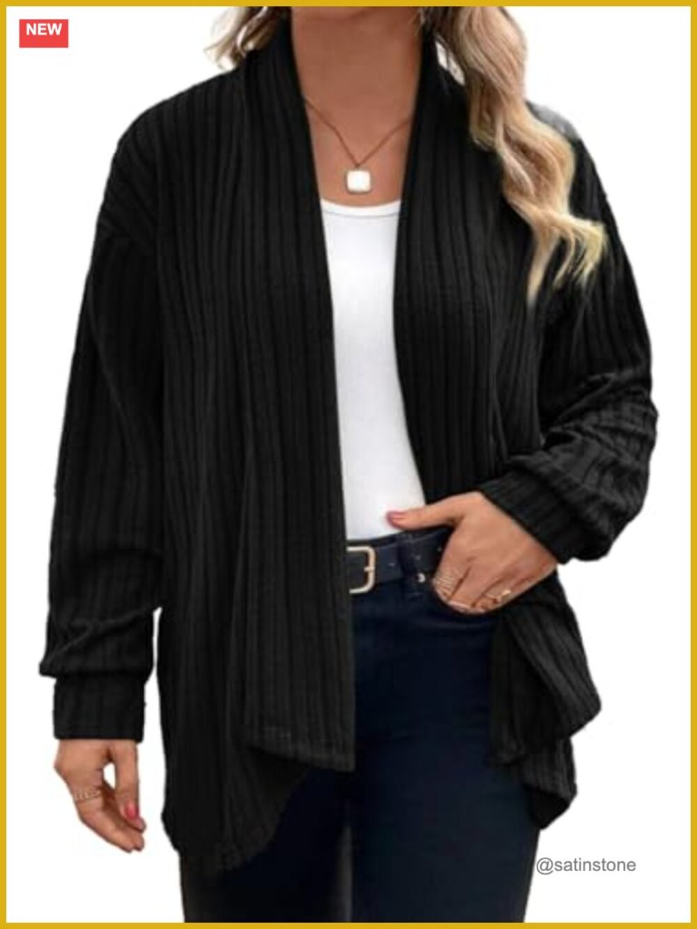 Plus Size Oversized Knit Cardigan Open Front Long Sleeve Asymmetrical Hem